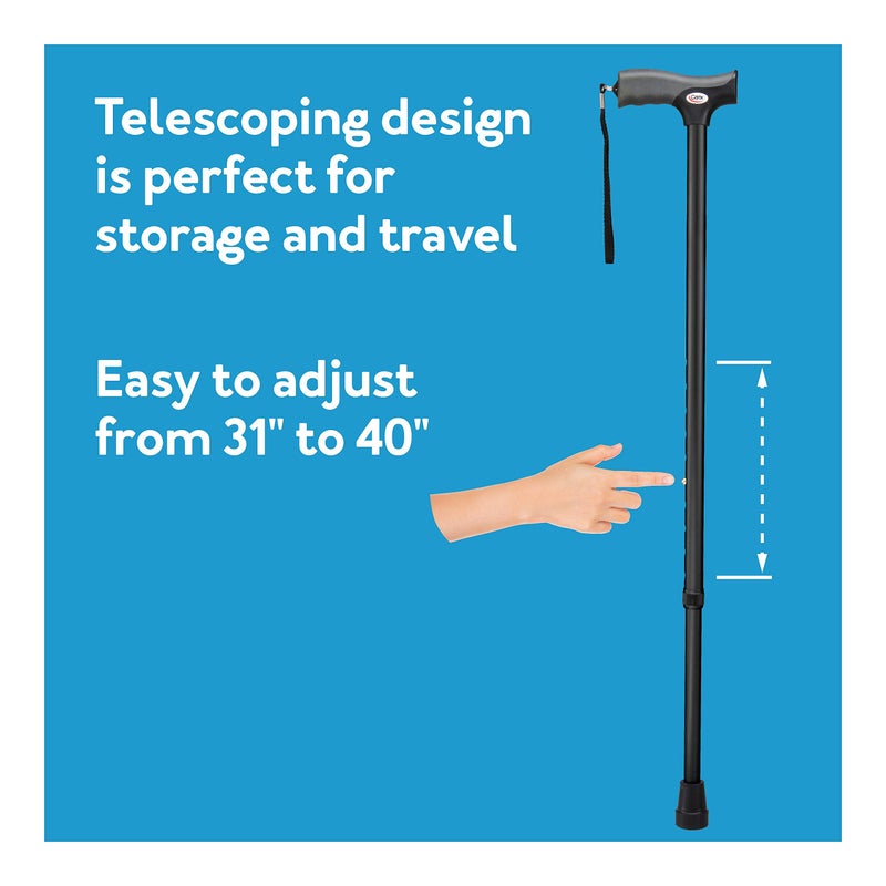 Carex Soft Grip Walking Cane with Strap, Anti-Slip Walking Cane for Easy Maneuvering, Walk Stick for Seniors & Adults with Added Support and Adjustable for Balance, Supports up to 250 lbs, Blue Marble - Image 5